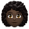 Woman- Dark Skin Tone- Curly Hair emoji on LG